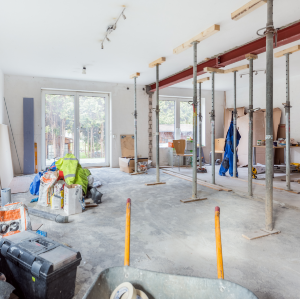 Bei der Bauendreinigung erfolgt eine Baugrobreinigung