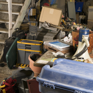 voll gestellte und verschmutzte Räume vor der Sonderreinigung